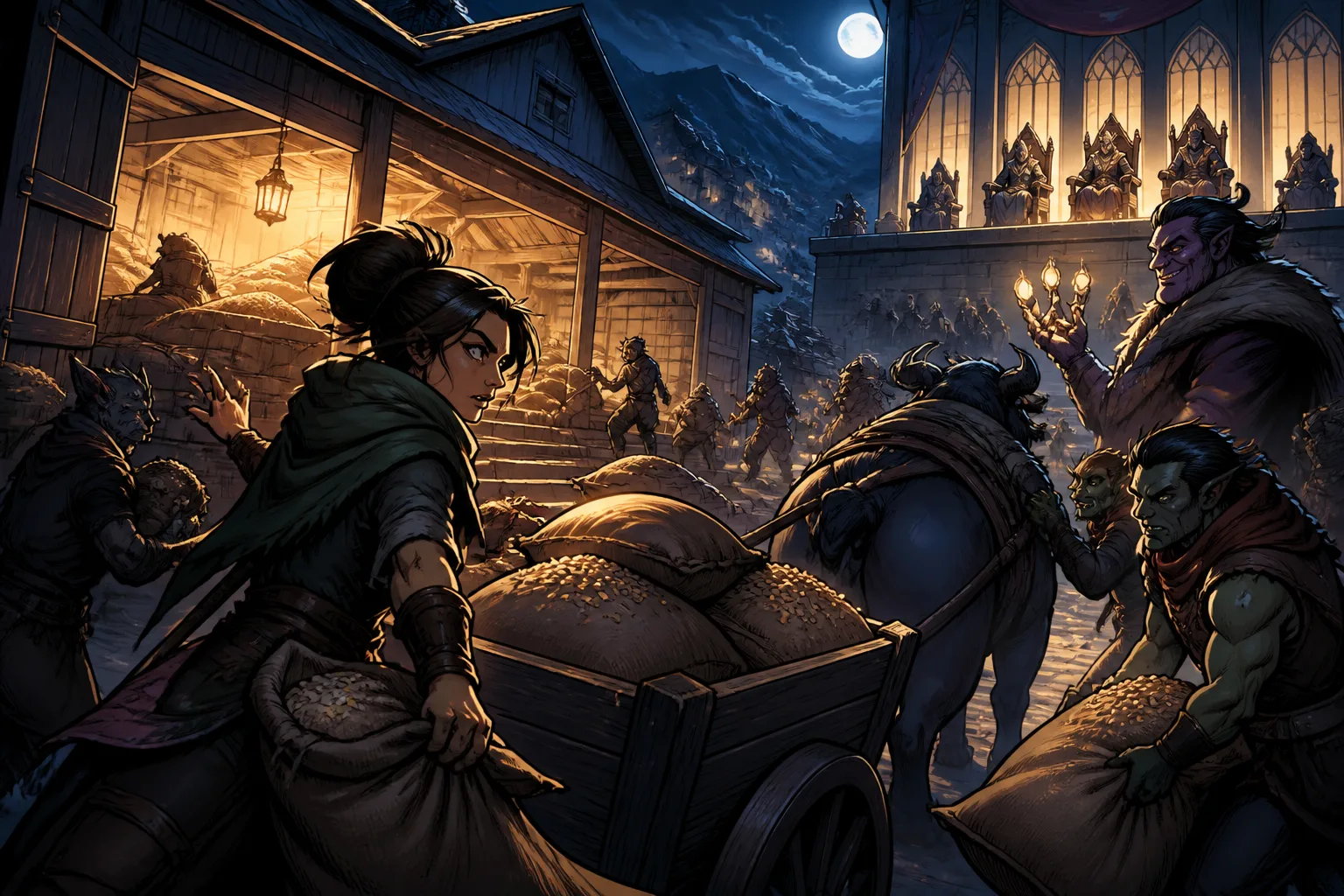 Illustration for “Move the Grain Before the Council Votes,” a business situation.